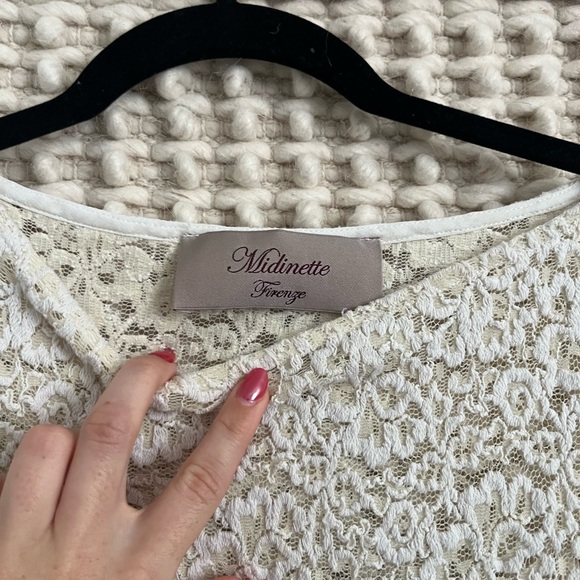 MIDINETTE Medium White Lace Long Sleeve - Picture 3 of 6